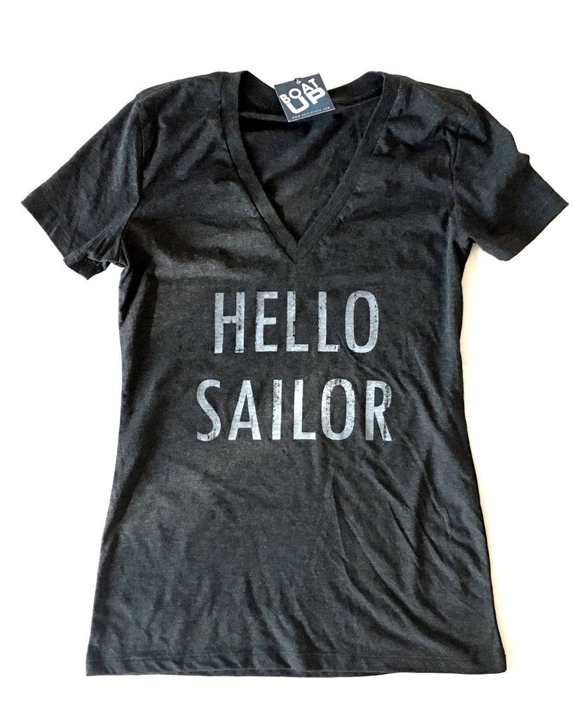 Women's Hello Sailor V-neck T shirt