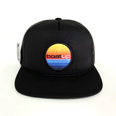 Flat Bill Trucker Hat - Black