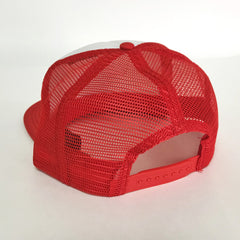 Flat Bill Trucker Hat - Red