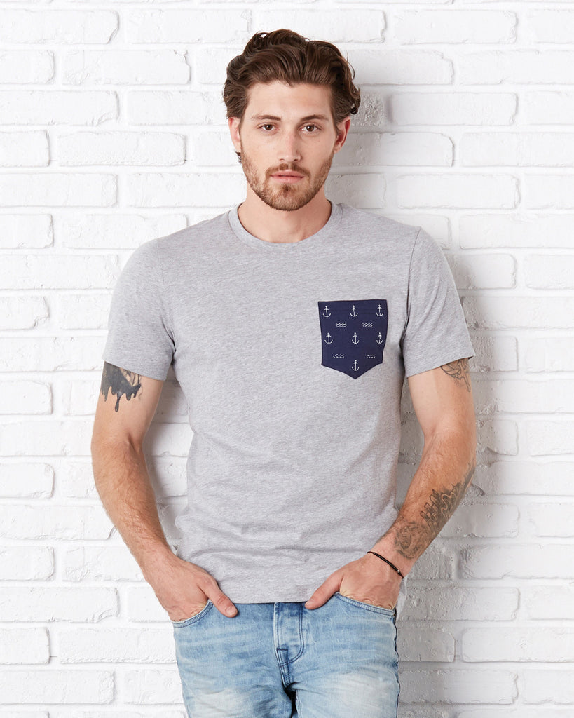 Men's Anchor Wave Pocket T Shirt