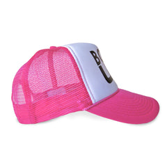 pink boat up trucker hat